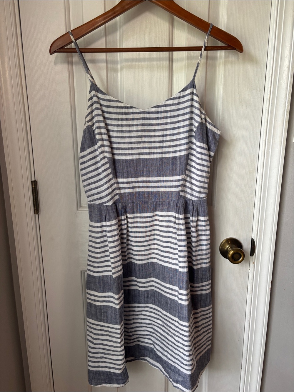 Old Navy Blue and White Striped Spaghetti Strap Mini Dress